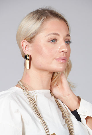 Metal Earrings in Gold and Black