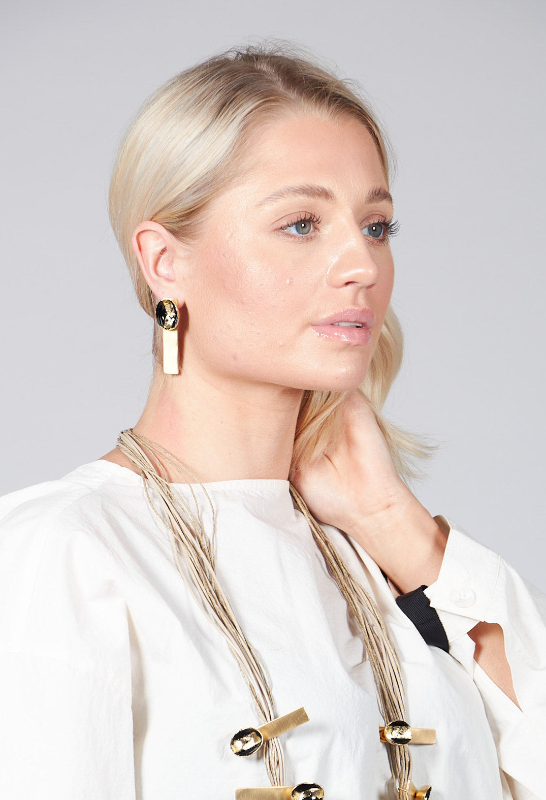 Metal Earrings in Gold and Black