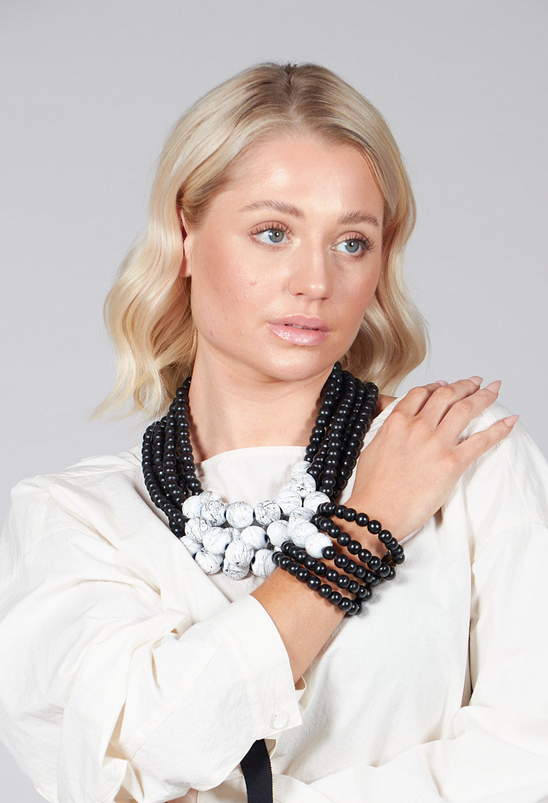 Multistrand Bracelet in Black and White