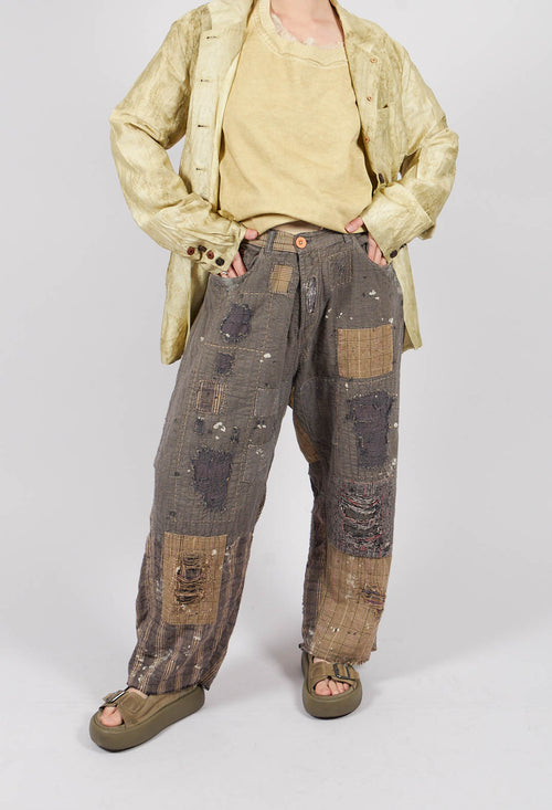 Quilted Miner Pants in Crow