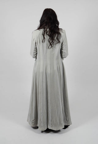 Long Velvet Coat in Pearl