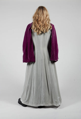 Long Velvet Coat in Pearl