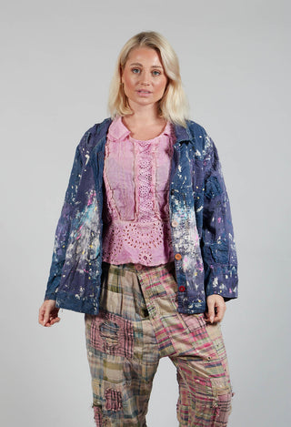 Paint Splatter Crop Tancy Coat in Workwear