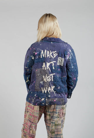 Paint Splatter Crop Tancy Coat in Workwear