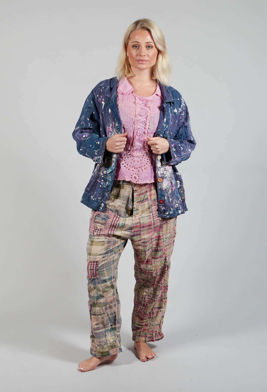 Paint Splatter Crop Tancy Coat in Workwear