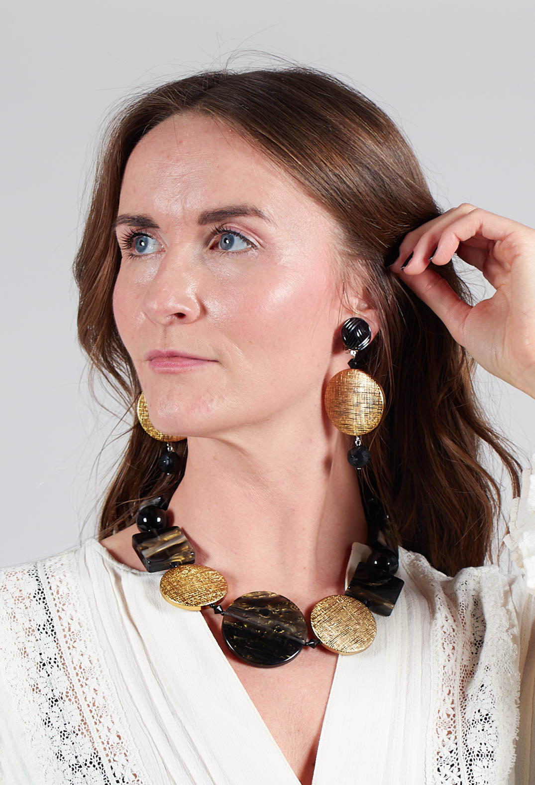 Oman Clip Earrings in Galassia