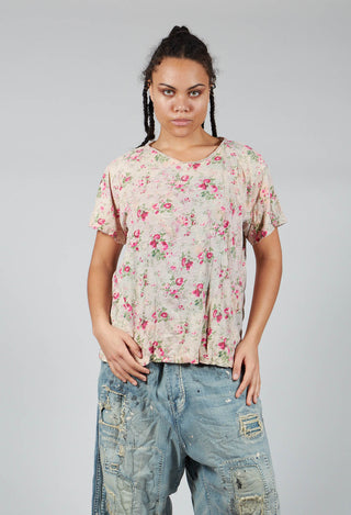 Floral T Top in Pressed Flowers