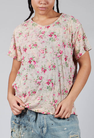 Floral T Top in Pressed Flowers