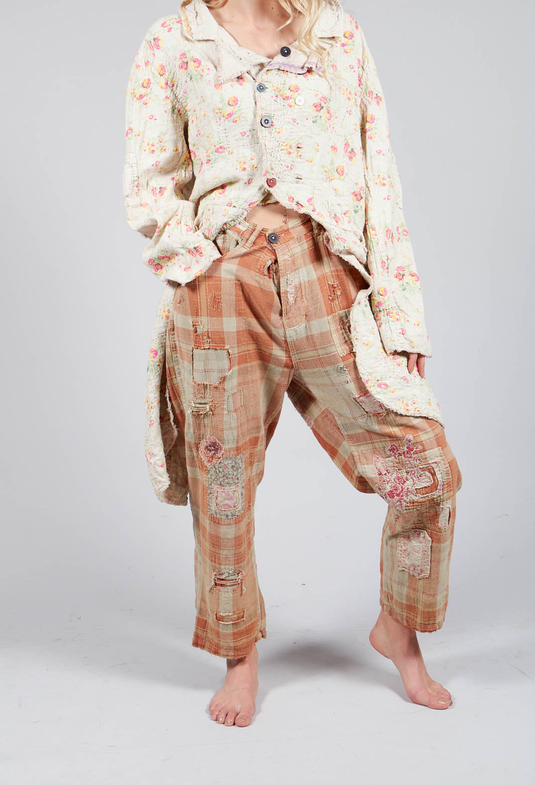 Patchwork Crossroads Pants in Carmel