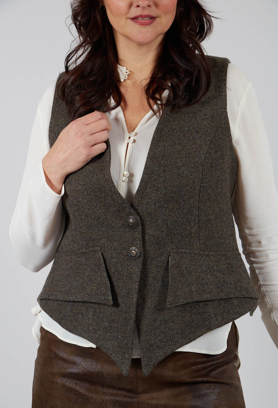 Verde Waistcoat in Grey Tweed