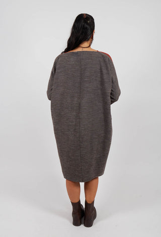 Dress with 3/4 Sleeves in Brown/Burnt Orange