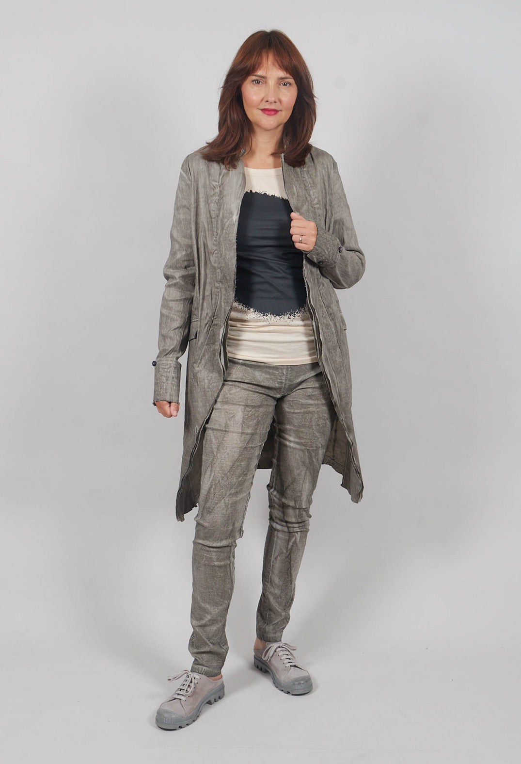 Textured Coat in Hay Cloud