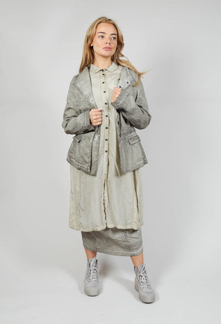 High-Neck Jacket in Hay Cloud