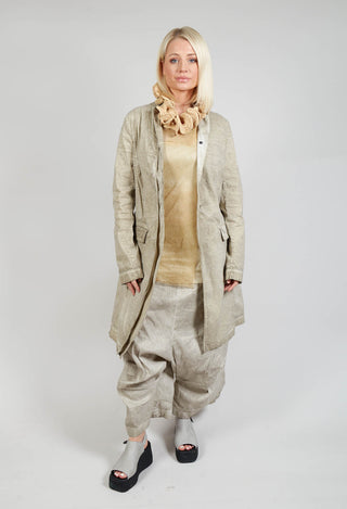 Half-Placket Coat in Straw Cloud