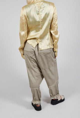 Relaxed Drop-Crotch Trousers in Straw Cloud