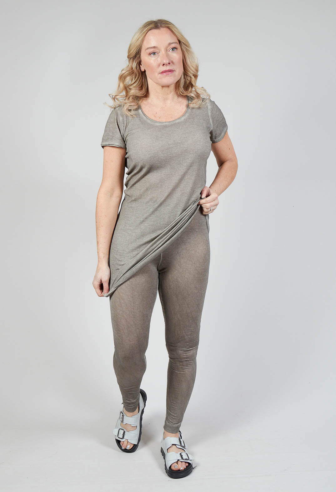 Sheer Leggings in Hay Cloud