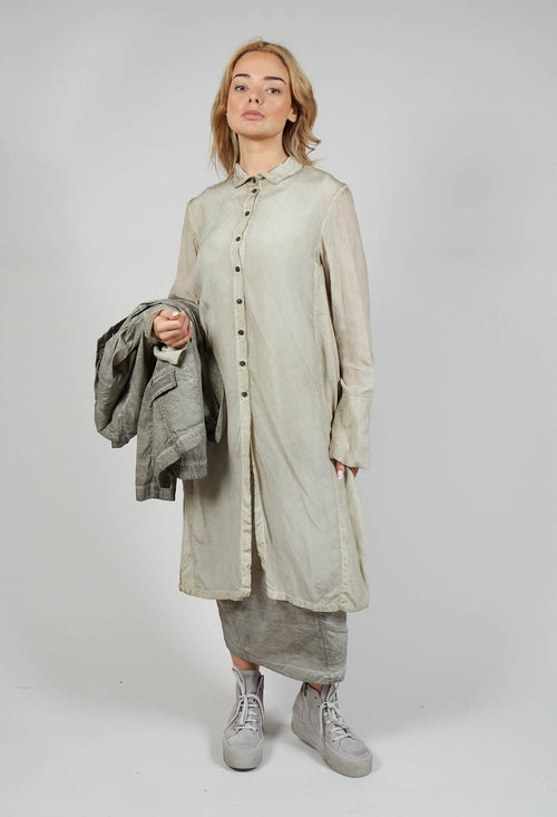 Shirt Dress in Straw Cloud