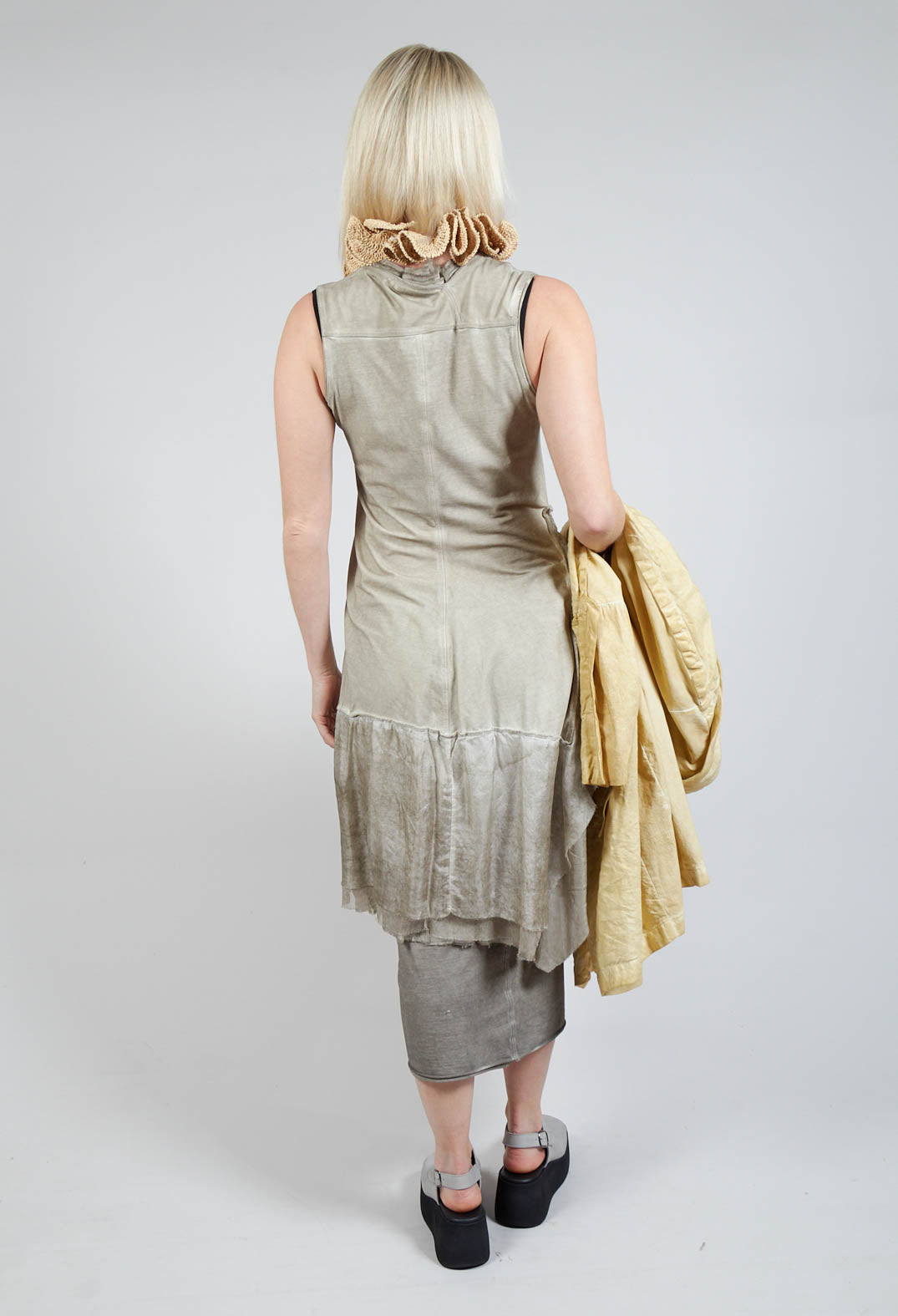 Waterfall Dress in Straw Cloud