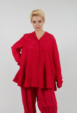 Flared Hem Tailored Jacket in Chili