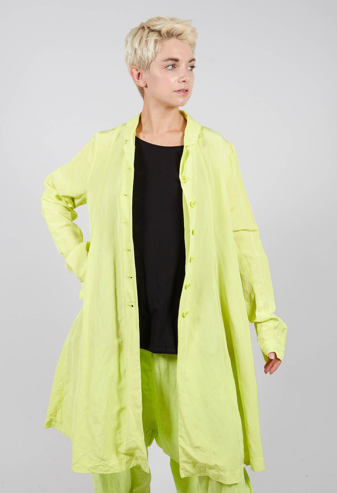 Flared Hem Tailored Coat in Sun