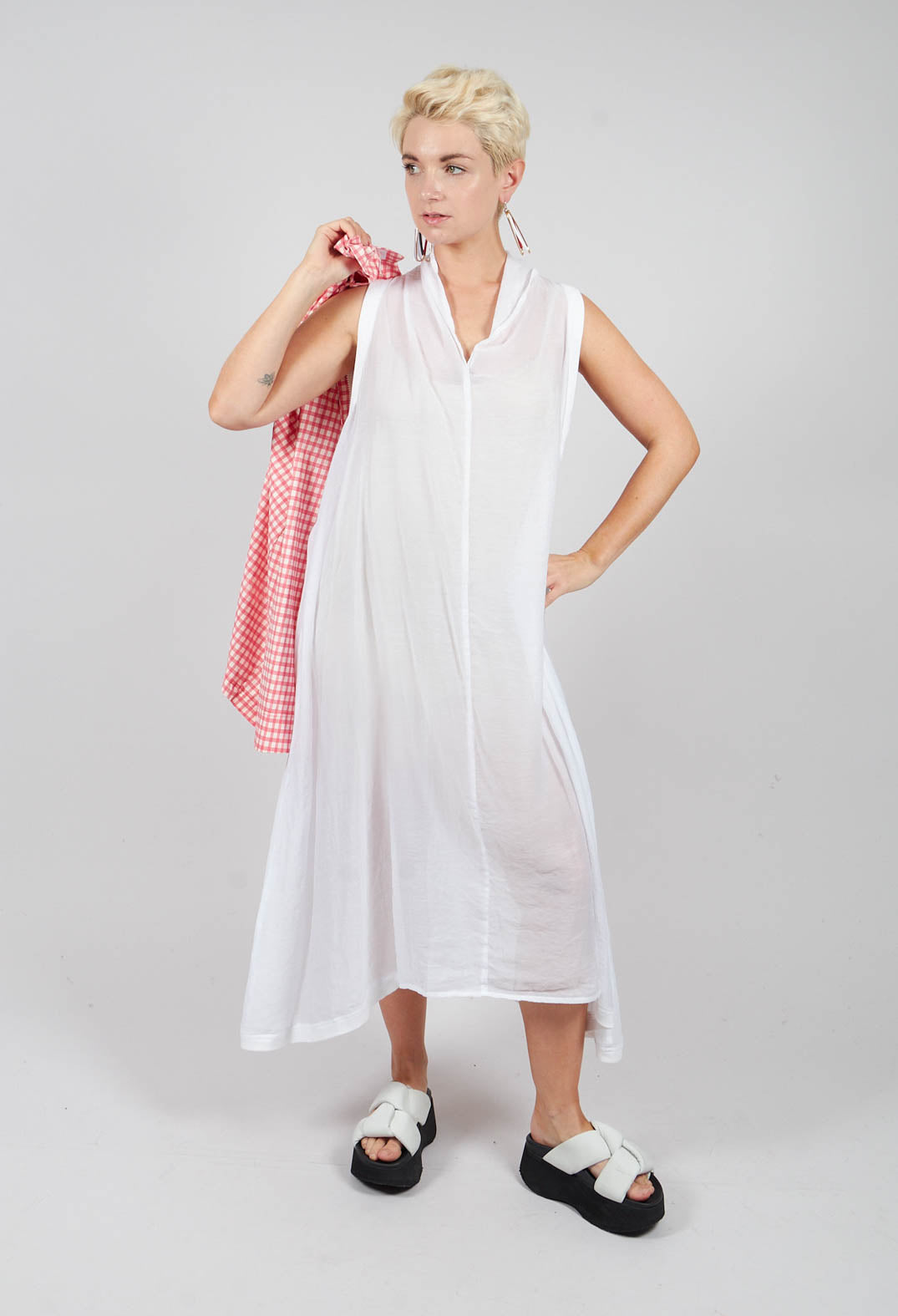 Lightweight Sleeveless Dress in White