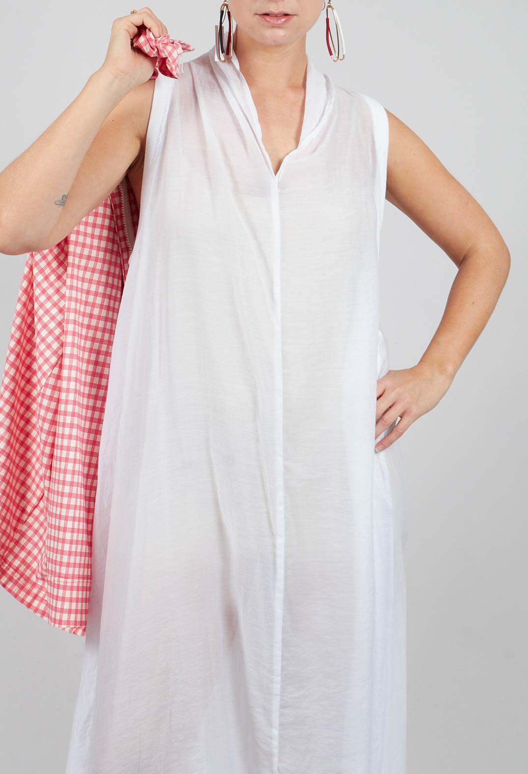 Lightweight Sleeveless Dress in White