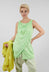 Draped Jersey Vest Top in Lime Print