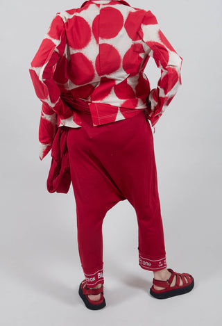 Drop Crotch Trousers in Chili Jacquard