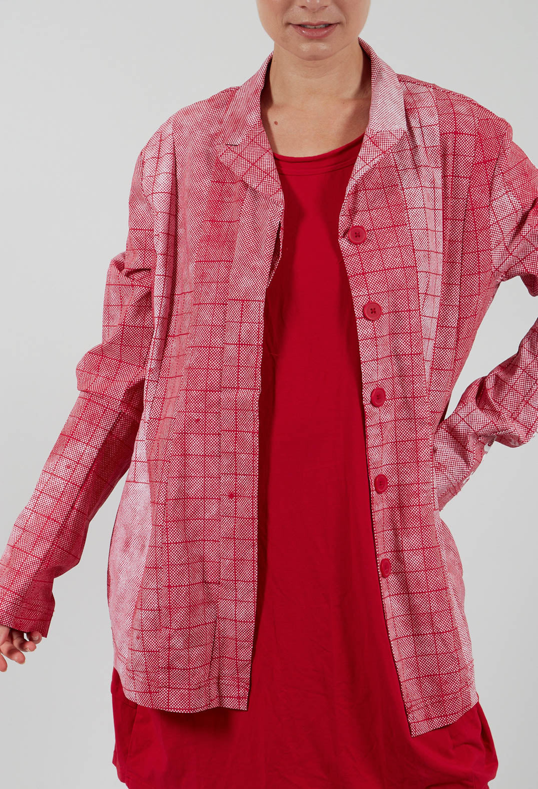 Tailored Jacket in Placed Chili Print