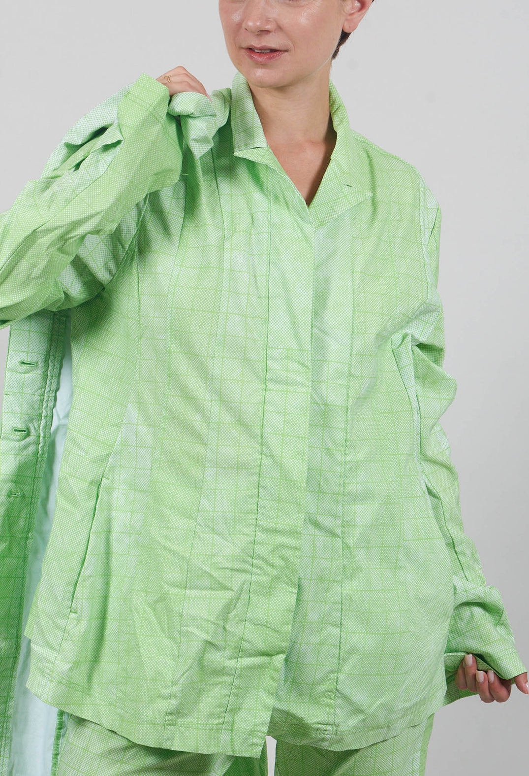 Tailored Jacket in Placed Lime Print