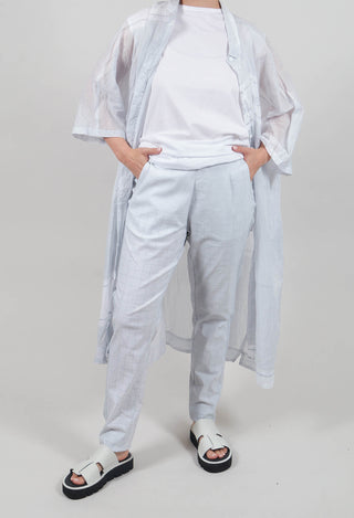 Pull On Fitted Trousers in Grey Print