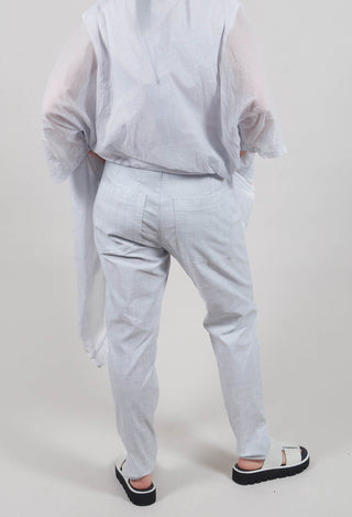 Pull On Fitted Trousers in Grey Print