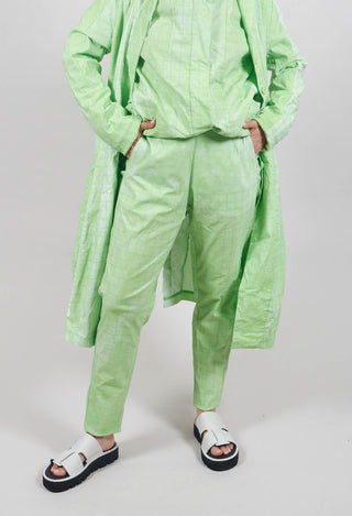 Pull On Fitted Trousers in Lime Print