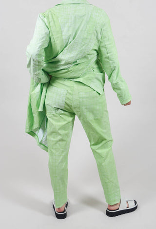 Pull On Fitted Trousers in Lime Print