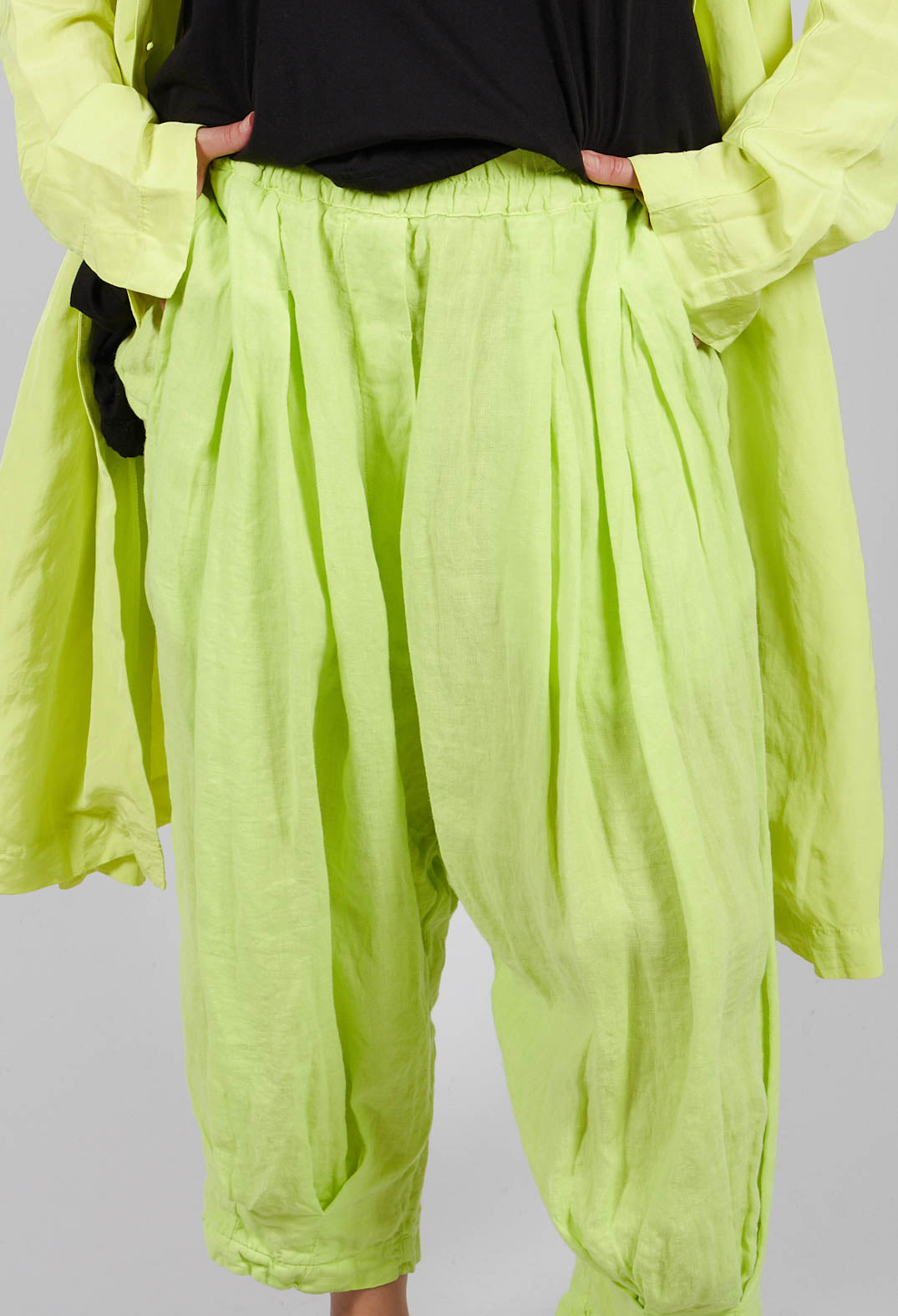 Drop Crotch Linen Trousers in Sun