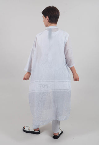 Midi Cotton Shirt Dress in Grey Print