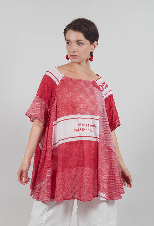Short Sleeve Cotton Top in Chili Print