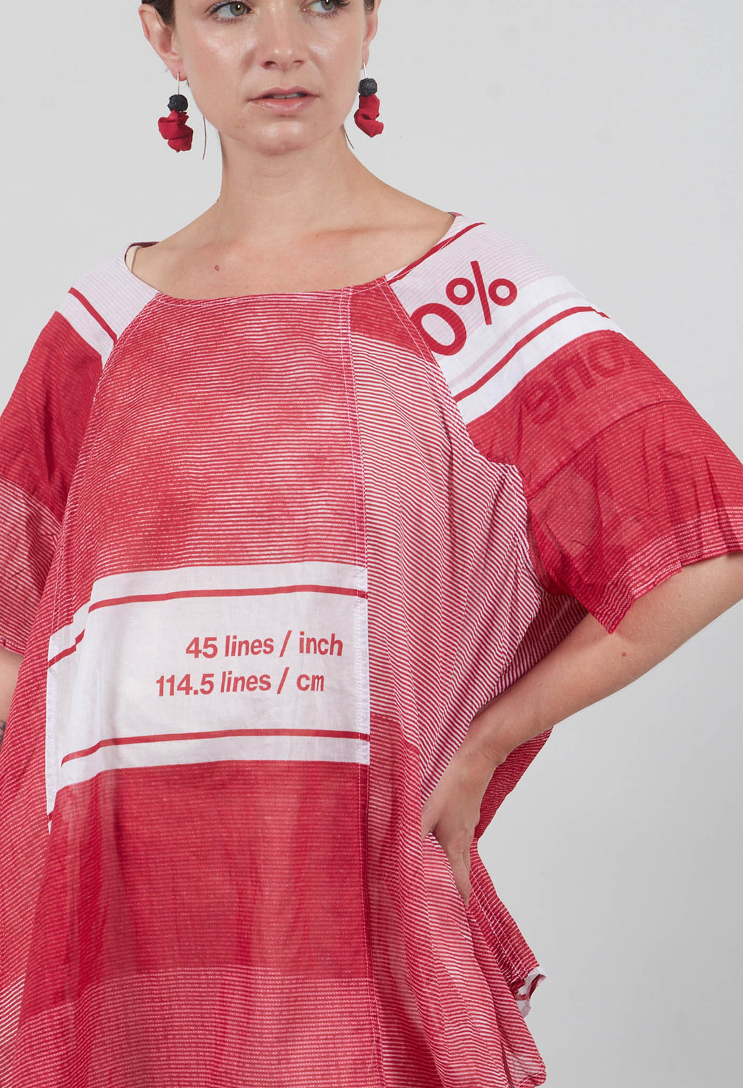 Short Sleeve Cotton Top in Chili Print