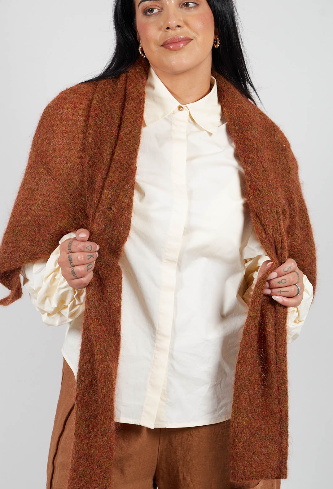 Bubble Sleeve Shirt in Ecru