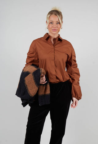 Bubble Sleeve Shirt in Tobacco