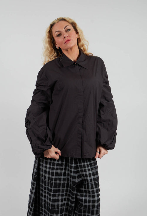 Bubble Sleeve Shirt in Summer Black