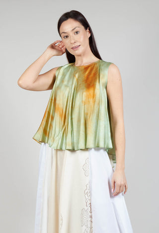 Sleeveless Blouse in Tie Dye Print