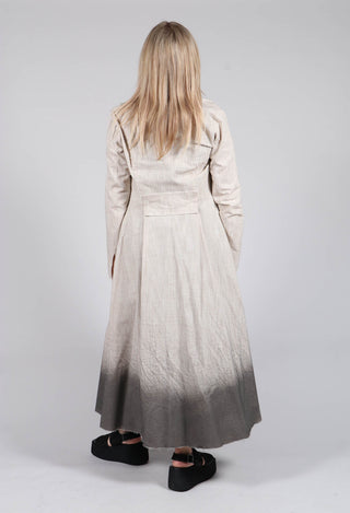 Long Ombre Coat in Cotone Degrade Sand