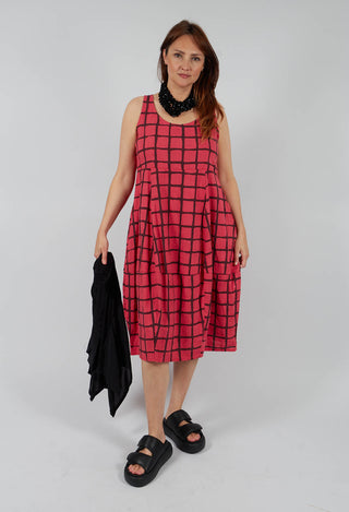 Checkered Dress in Chili