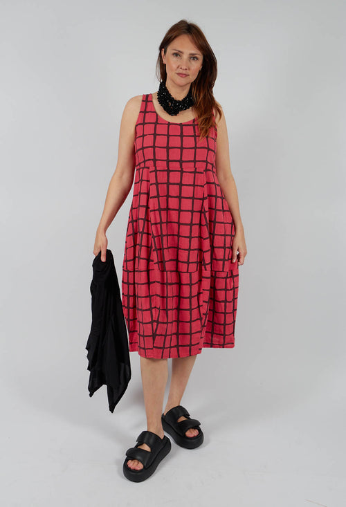 Checkered Dress in Chili