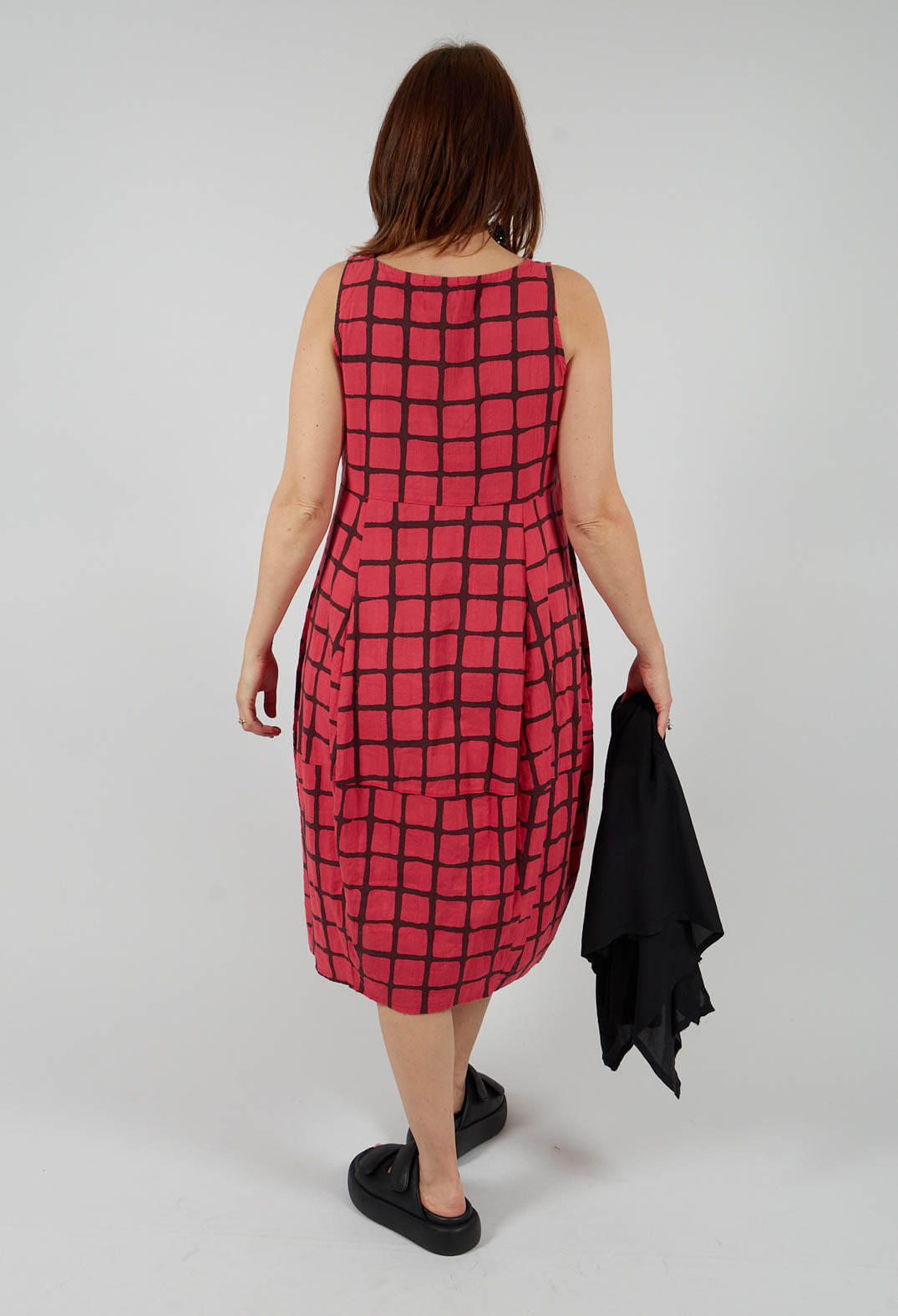 Checkered Dress in Chili
