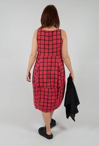 Checkered Dress in Chili