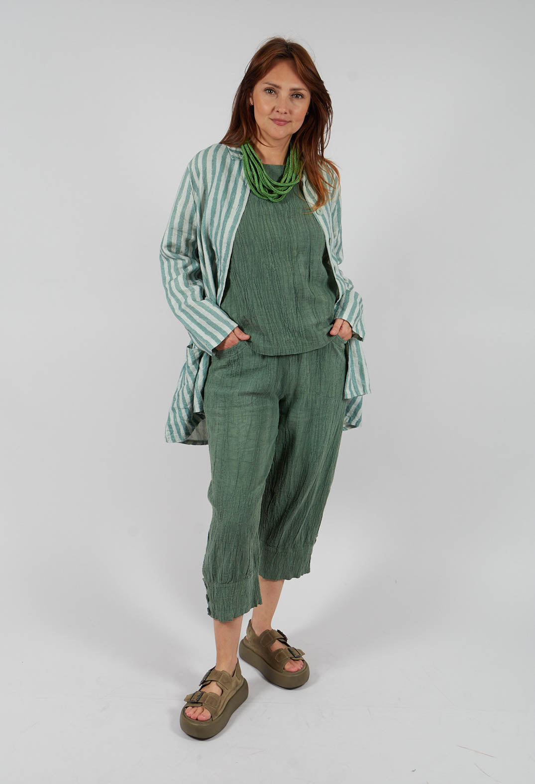 Waffle Trousers in Mossy