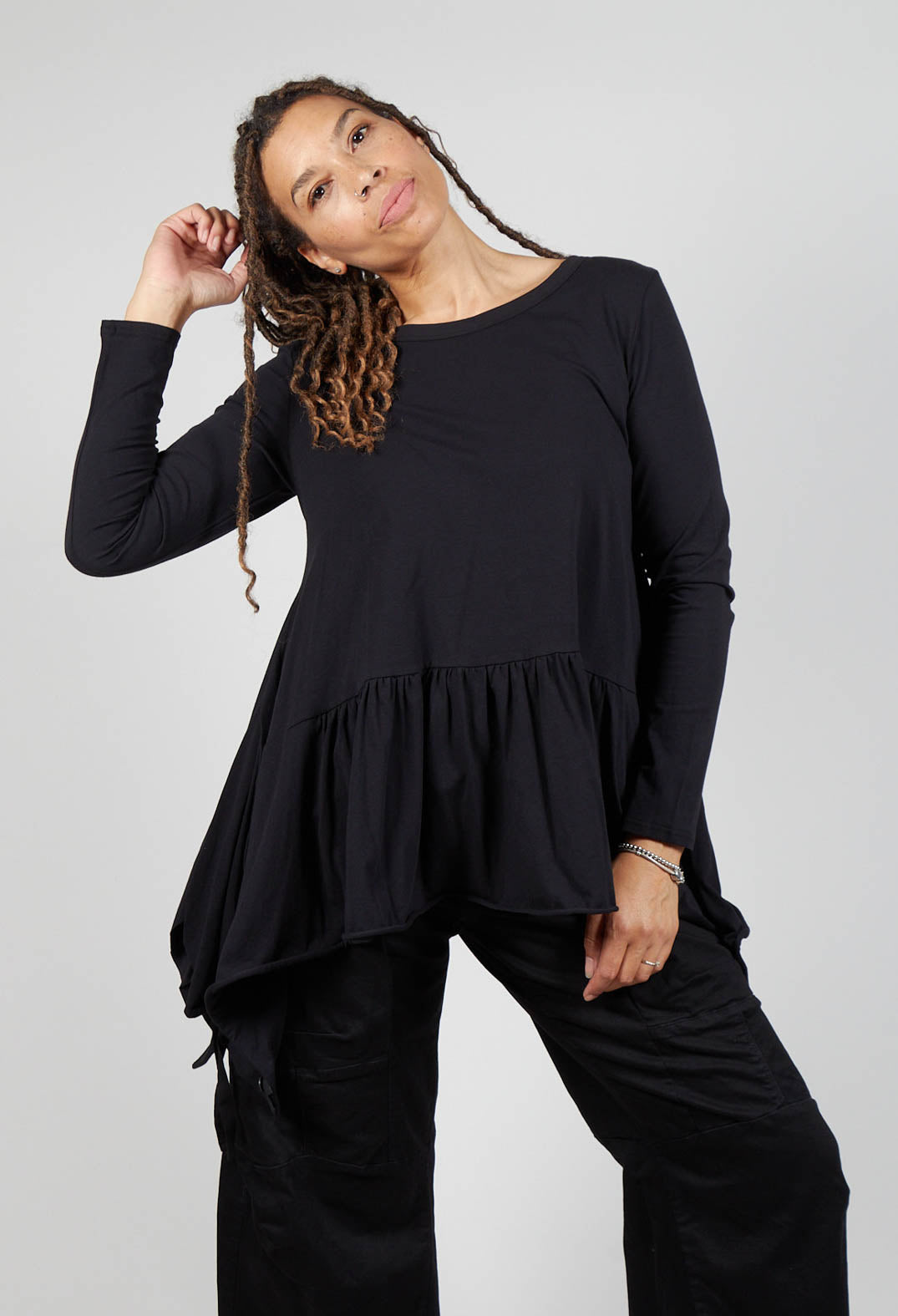 Ribbon Shirt in Black