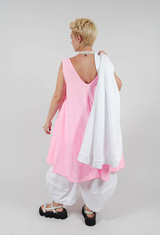 V-Neck Dress in Neon Pink